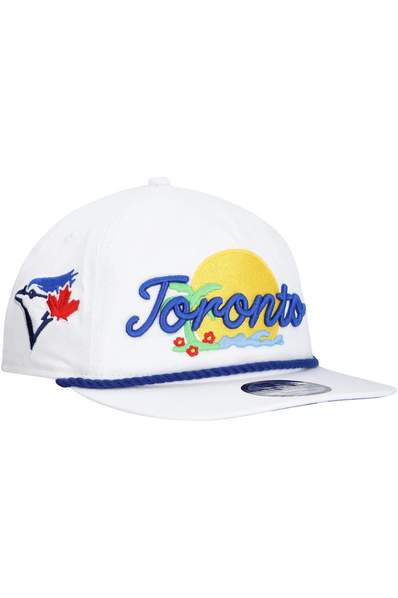 Men's New Era White Toronto Blue Jays Paradise Golfer Adjustable Hat, Main, color, White