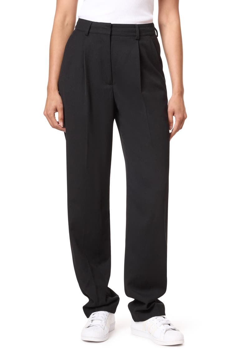 Robyn Relaxed Fit Gabardine Pants, Main, color, EVENING BLACK