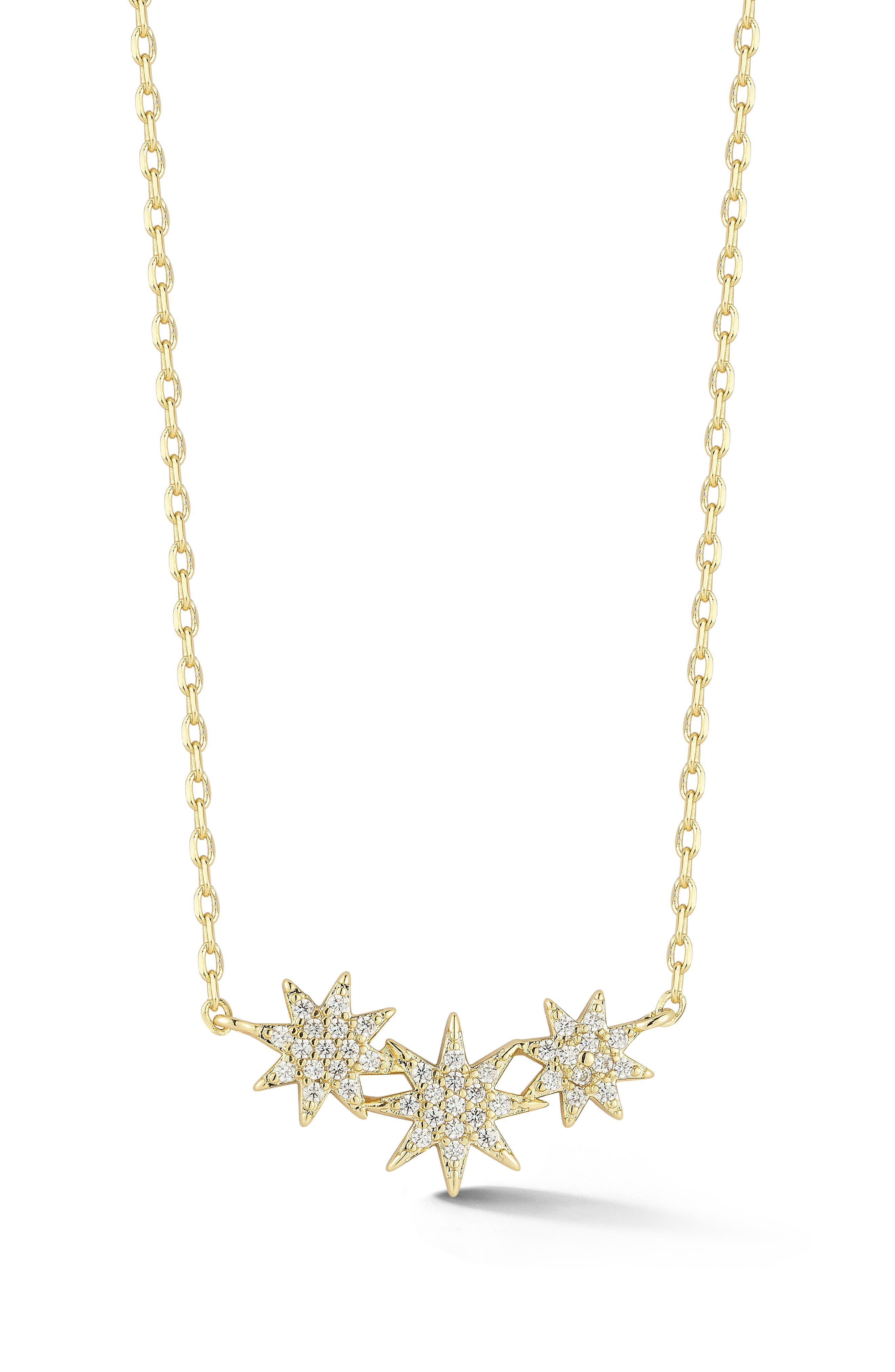 Sphera Milano Triple Star Pendant Necklace In Gold