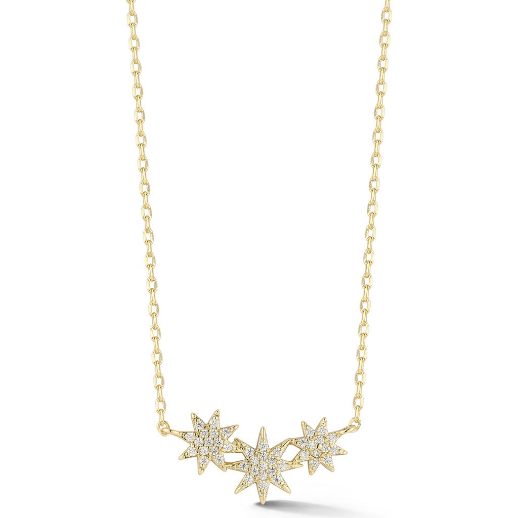 Sphera Milano Triple Star Pendant Necklace In Gold