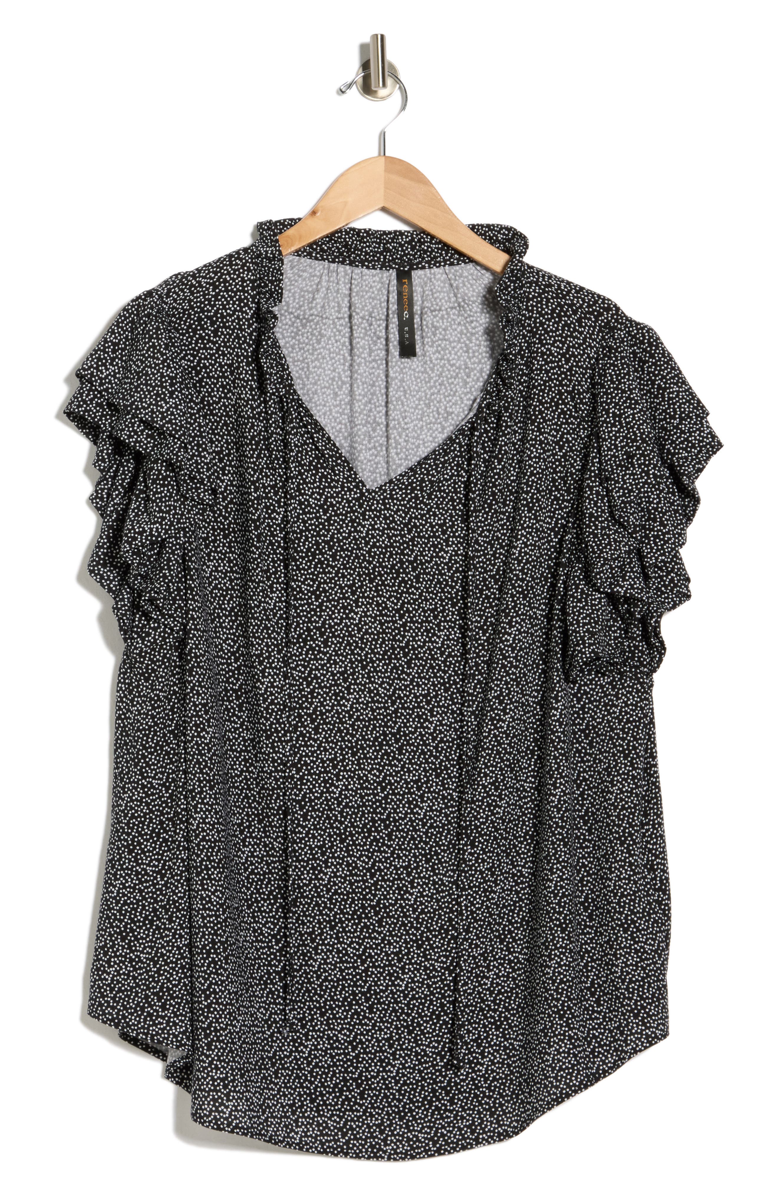 Renee C Ruffle Sleeve Top