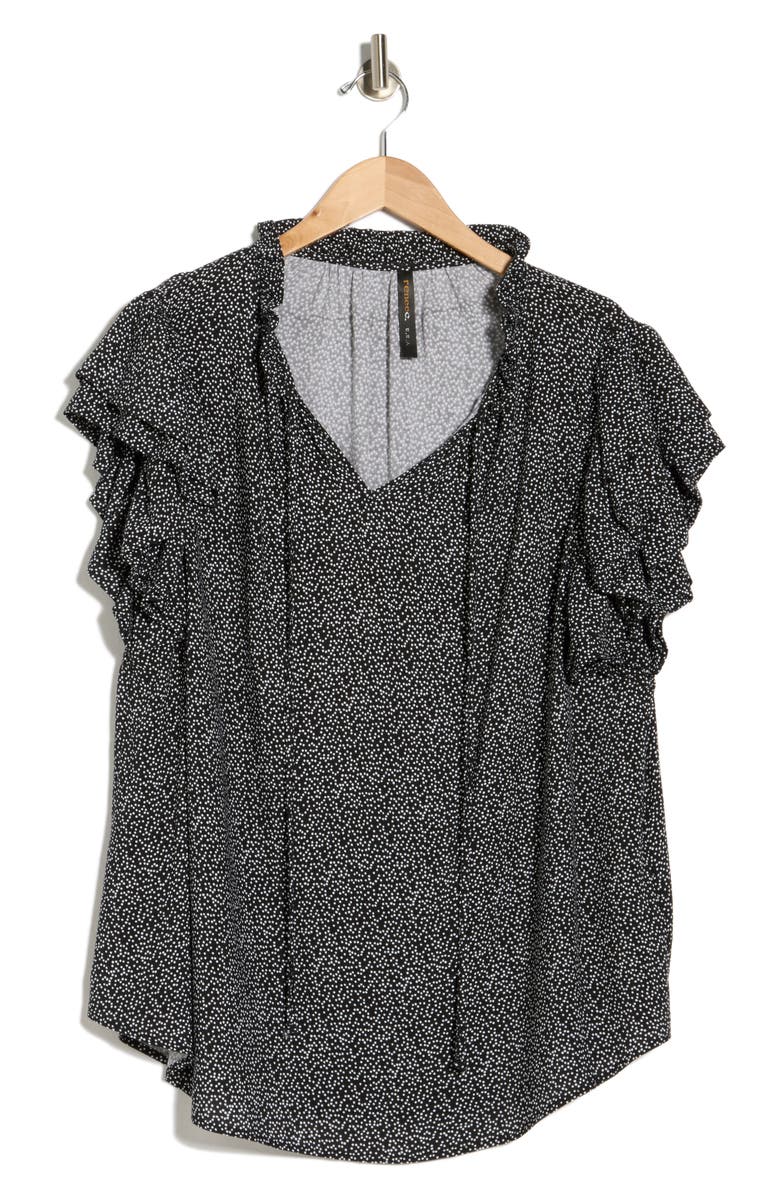 Renee C Ruffle Sleeve Top, Main, color, Black