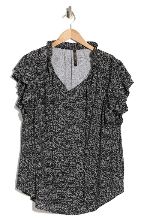 Ruffle Sleeve Top (Plus)