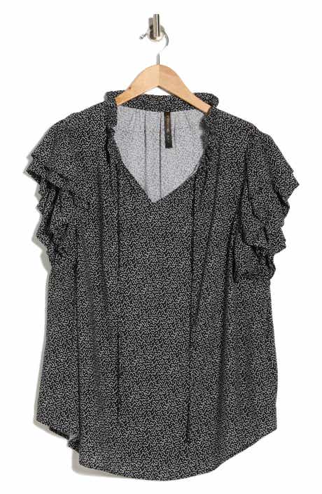 Renee C Ruffle Sleeve Top