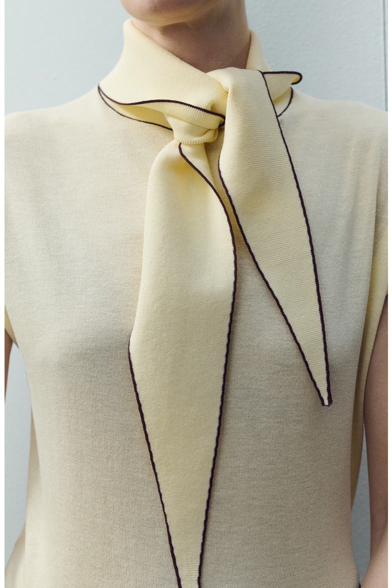 Bert Tie Neck Top, Alternate, color, PASTEL YELLOW
