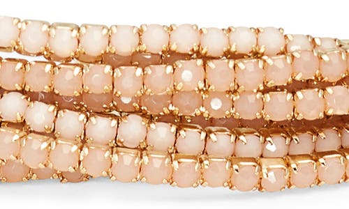 Nordstrom Set Of 10 Crystal Stretch Bracelets In Brown
