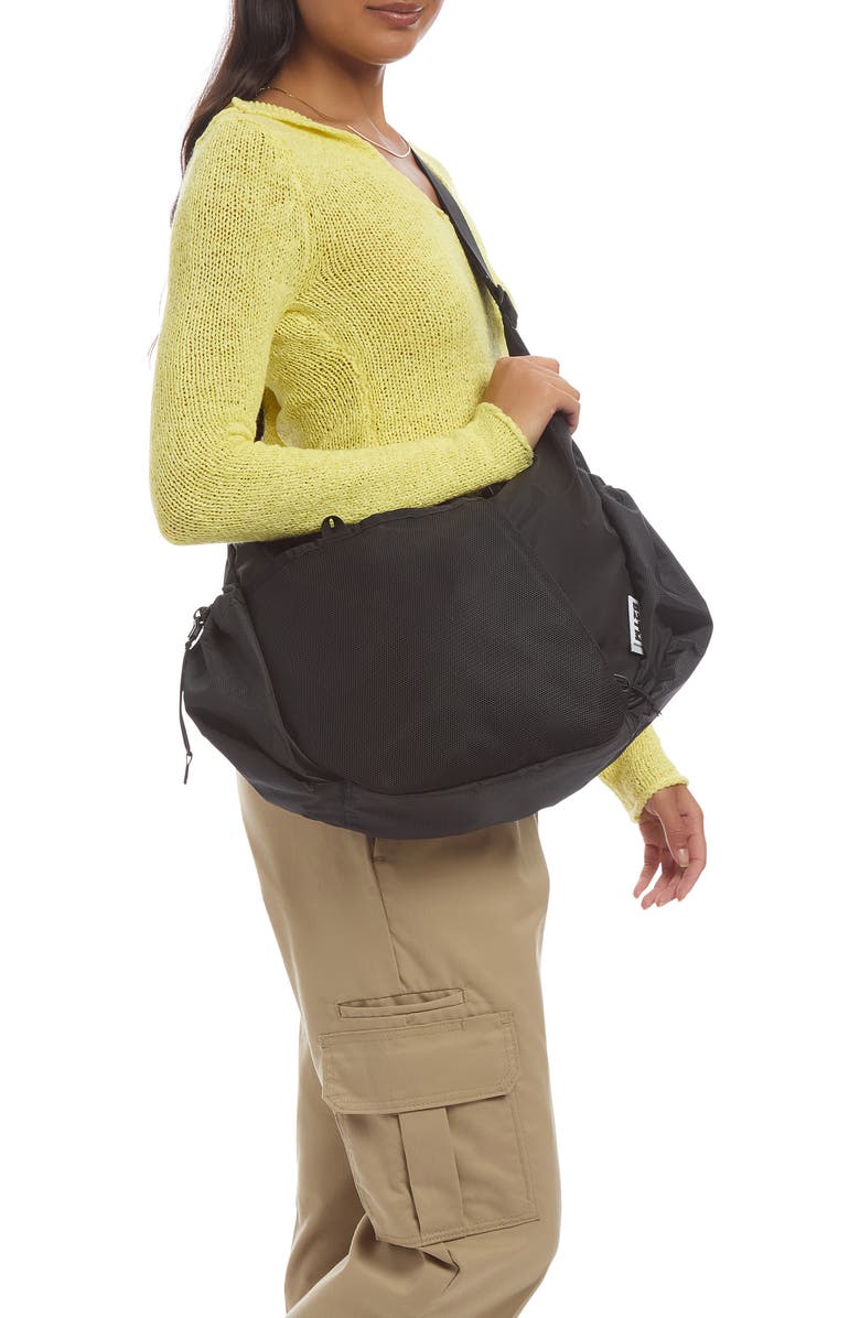 Baboon to the Moon Big Crescent Ripstop Crossbody Bag, Alternate, color, Black