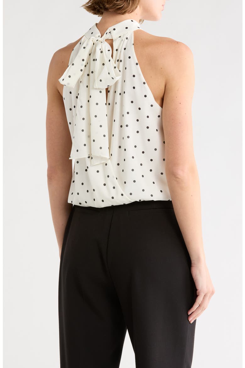 Maris Halter Neck Stretch Silk Top, Alternate, color, CUTIE POLKA DOT ANTIQUE WHITE