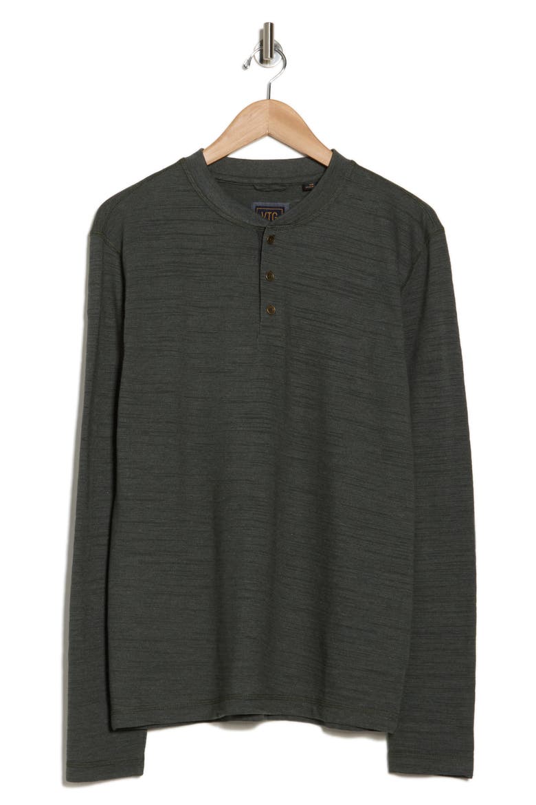 Slub Jersey Knit Long Sleeve Henley, Alternate, color, DEEP FOREST HEATHER