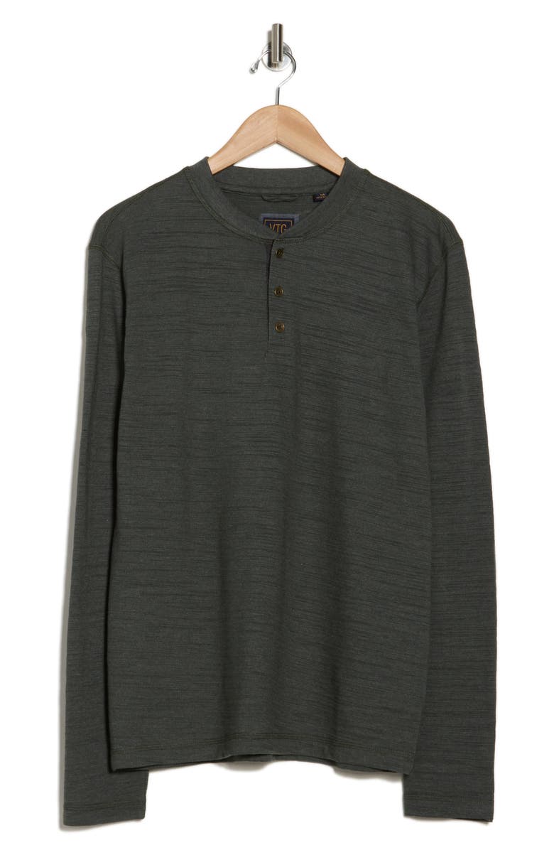 Vintage 1946 Slub Jersey Knit Long Sleeve Henley, Alternate, color, Deep Forest Heather