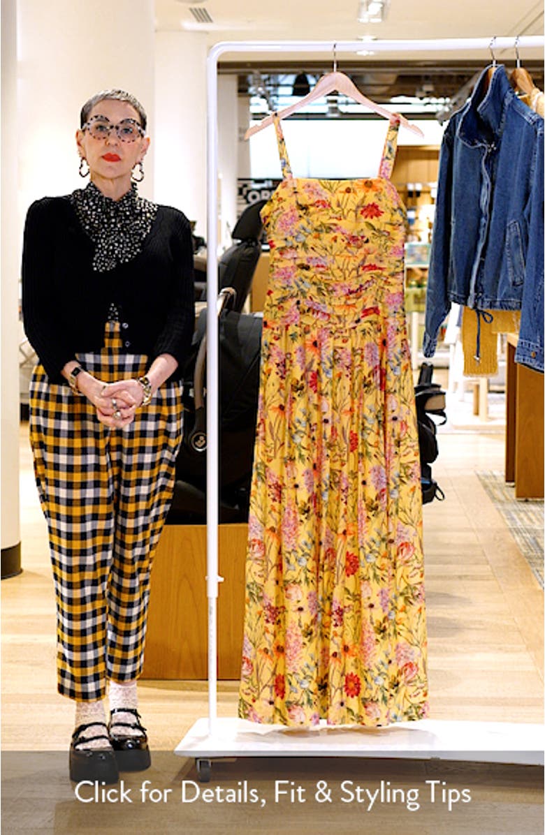 Pleated Floral Print Sleeveless Gown, sales video thumbnail