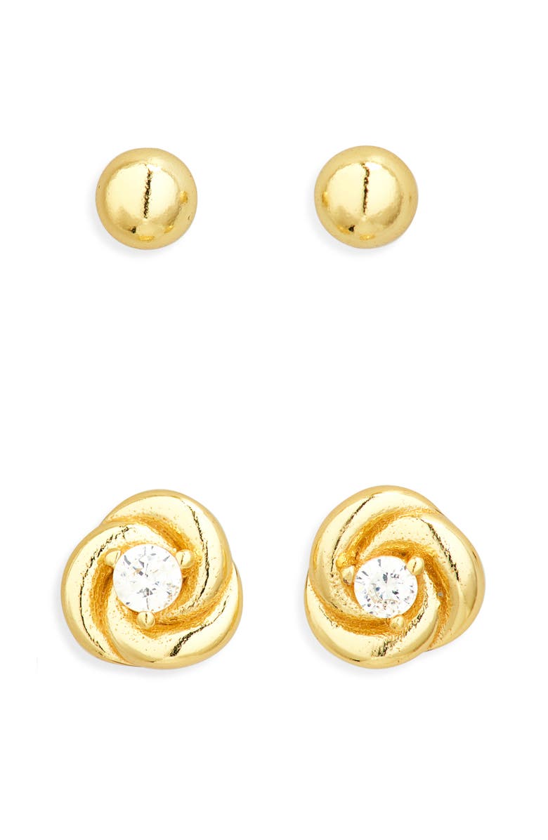 ARGENTO VIVO Set of 2 Assorted Stud Earrings, Main, color, Gold