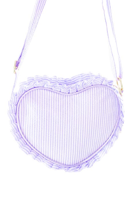 Seersucker Ruffle Girls' Heart Purse