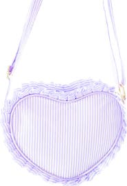 Bits & Bows Seersucker Ruffle Girls' Heart Purse