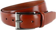 Trafalgar Men's Matteo 35mm Feather Edge Leather Dress Belt with Italian Buckle