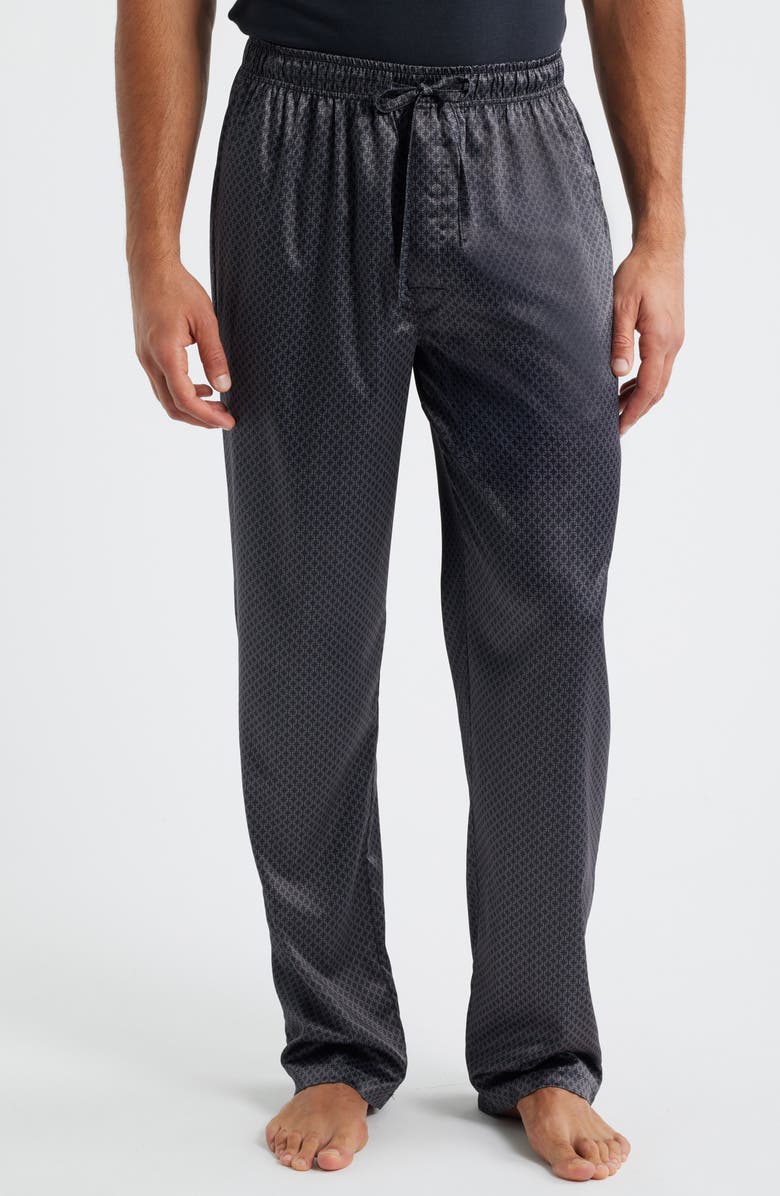 Majestic International Dreams of Satin Pajamas, Alternate, color, Black