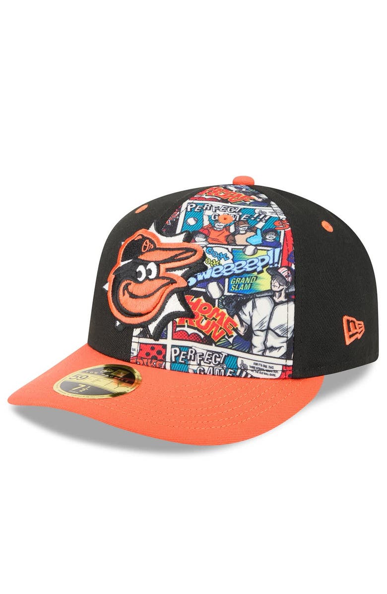 New Era Men's New Era Black/Orange Baltimore Orioles 2025 MLB Diamond Hero Edition Low Profile 59FIFTY Fitted Hat, Main, color,