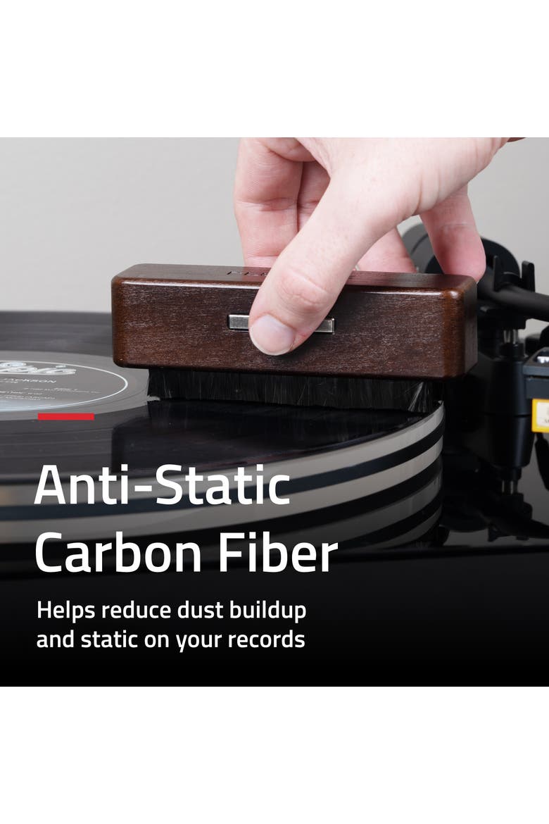 Vinyl Record Anti-Static Carbon Fiber Brush, Alternate, color, Natural Walnut