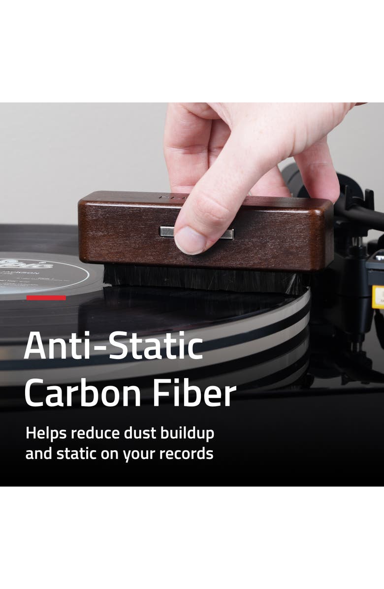 Fluance Vinyl Record Anti-Static Carbon Fiber Brush, Alternate, color, Natural Walnut