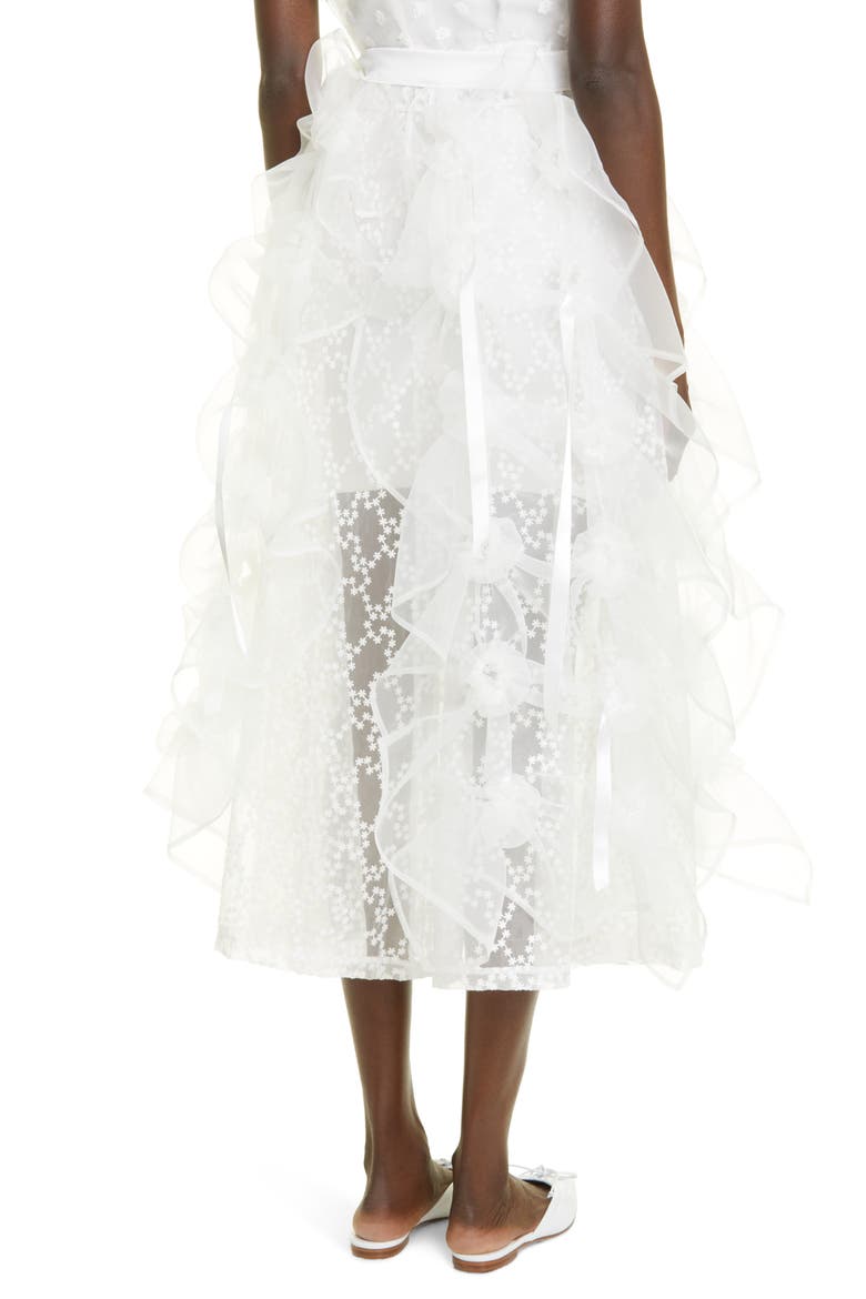 Embroidered Organza Bubble Skirt, Alternate, color, IVORY