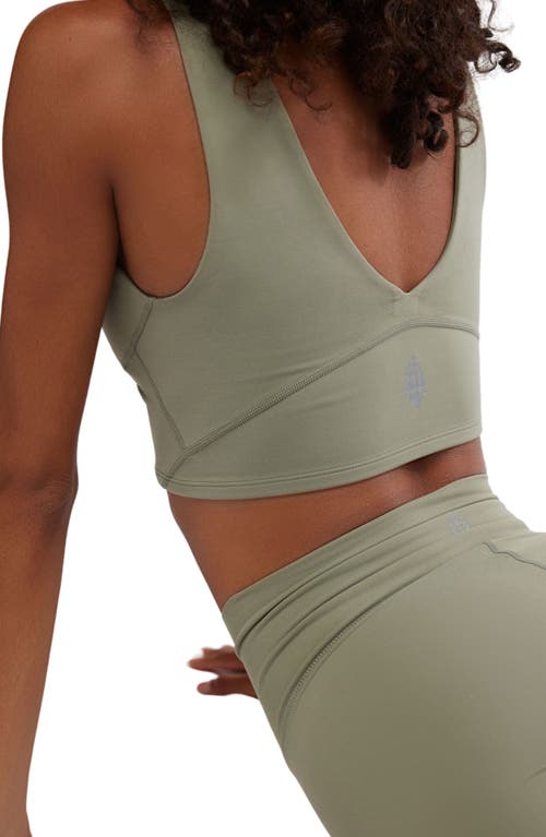 Shop Free People Never Better Crop V-neck Tank In Sage Stone