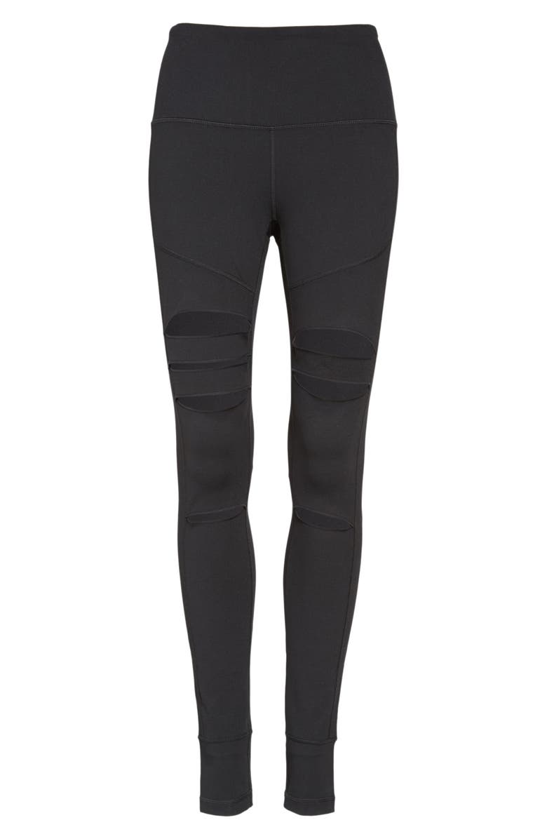 Zella Cece High Waist Open Knee Leggings, Alternate, color, 