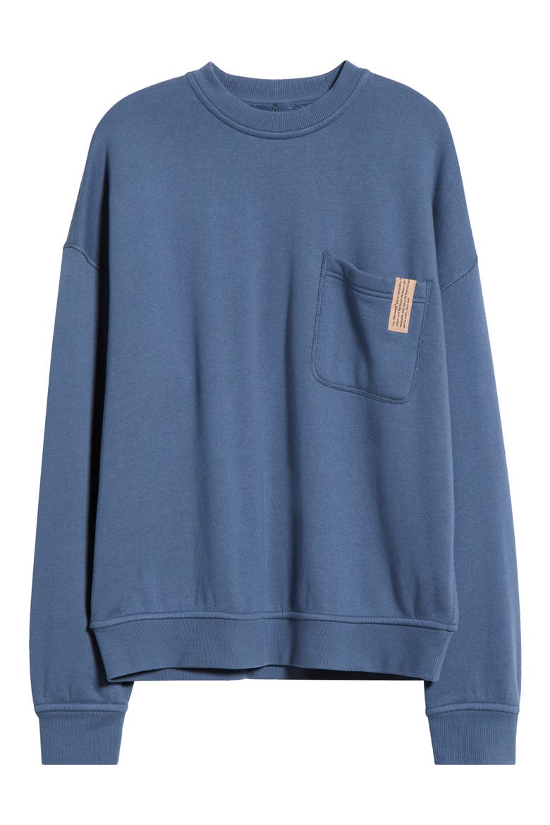 Silksweats Cotton & Silk Blend Pajama Sweatshirt, Alternate, color, TIDEWORN BLUE