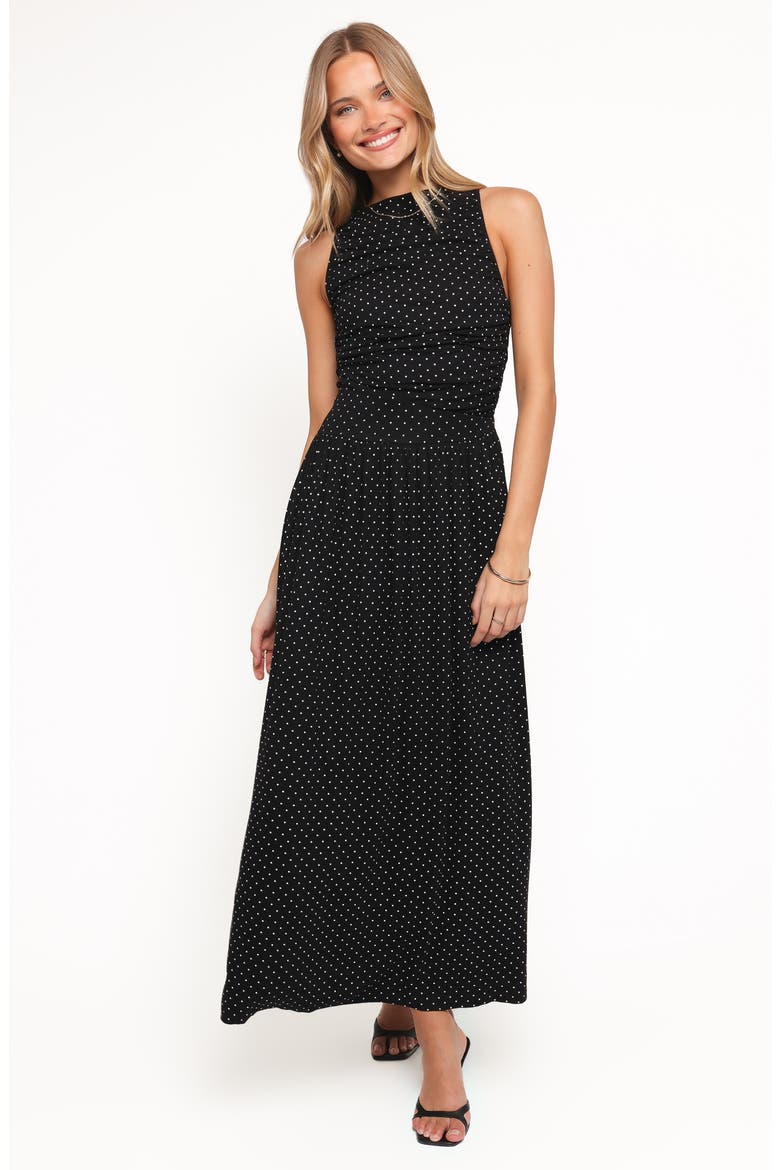 Shirley Polka Dot Sleeveless Maxi Dress, Alternate, color, BLACK POLKA DOT