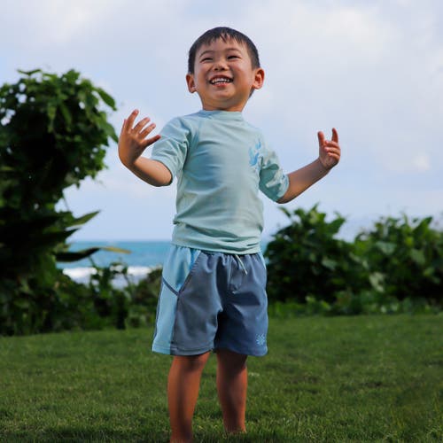 Uv Skinz Active Swim Trunks In Mirage/aquamarine