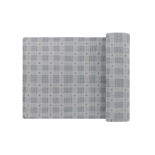 Ely's & Co. Cotton Floral Plaid Collection In Blue