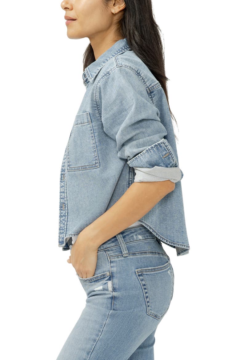 Lightweight Knit Denim Shirt, Alternate, color, CRICKETS