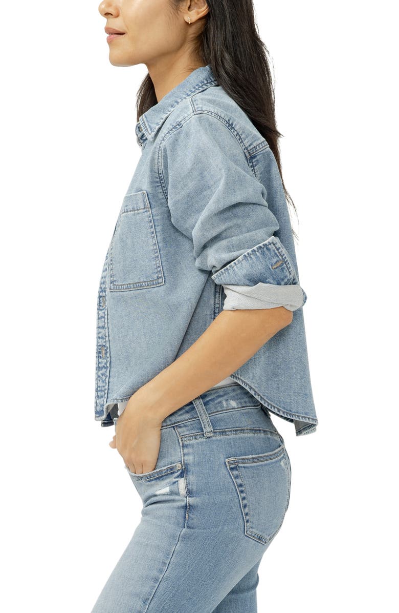Silver Jeans Co. Lightweight Knit Denim Shirt, Alternate, color, Crickets