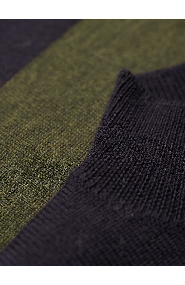 Celtic & Co. Merino Stripe Dress, Alternate, color, Olive / Navy