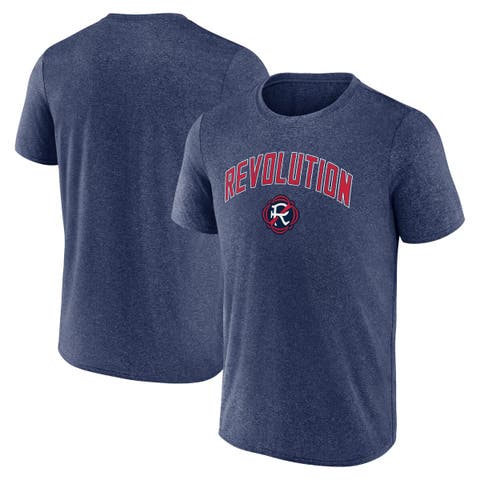 Men's Fanatics  Heather Navy New England Revolution Drop Kick T-Shirt