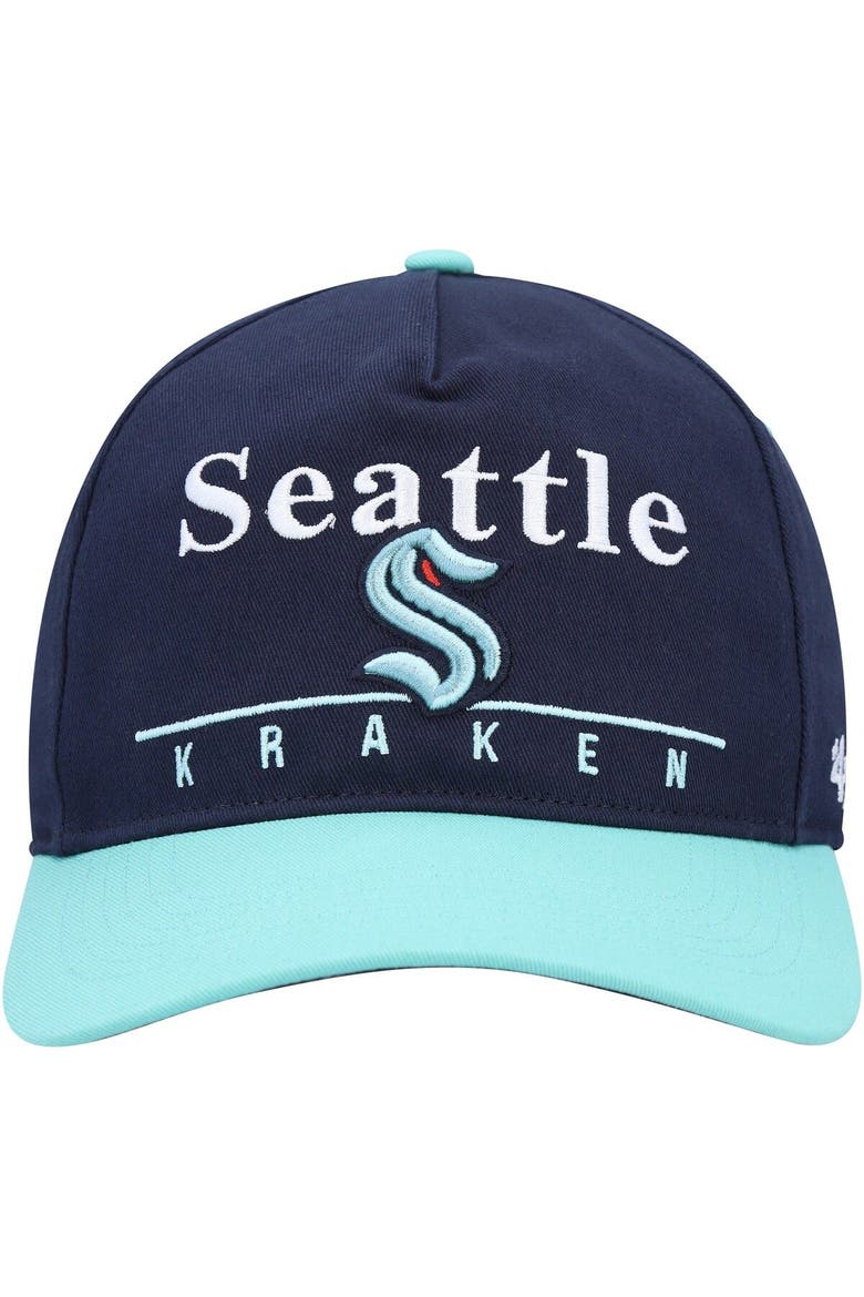 Men's '47 Deep Sea Blue/Light Blue Seattle Kraken Super Hitch Adjustable Snapback Hat, Alternate, color, Navy