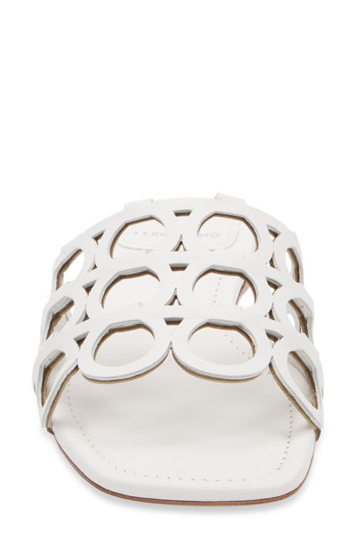 Ferragamo Gancini Pattern Sandals In White