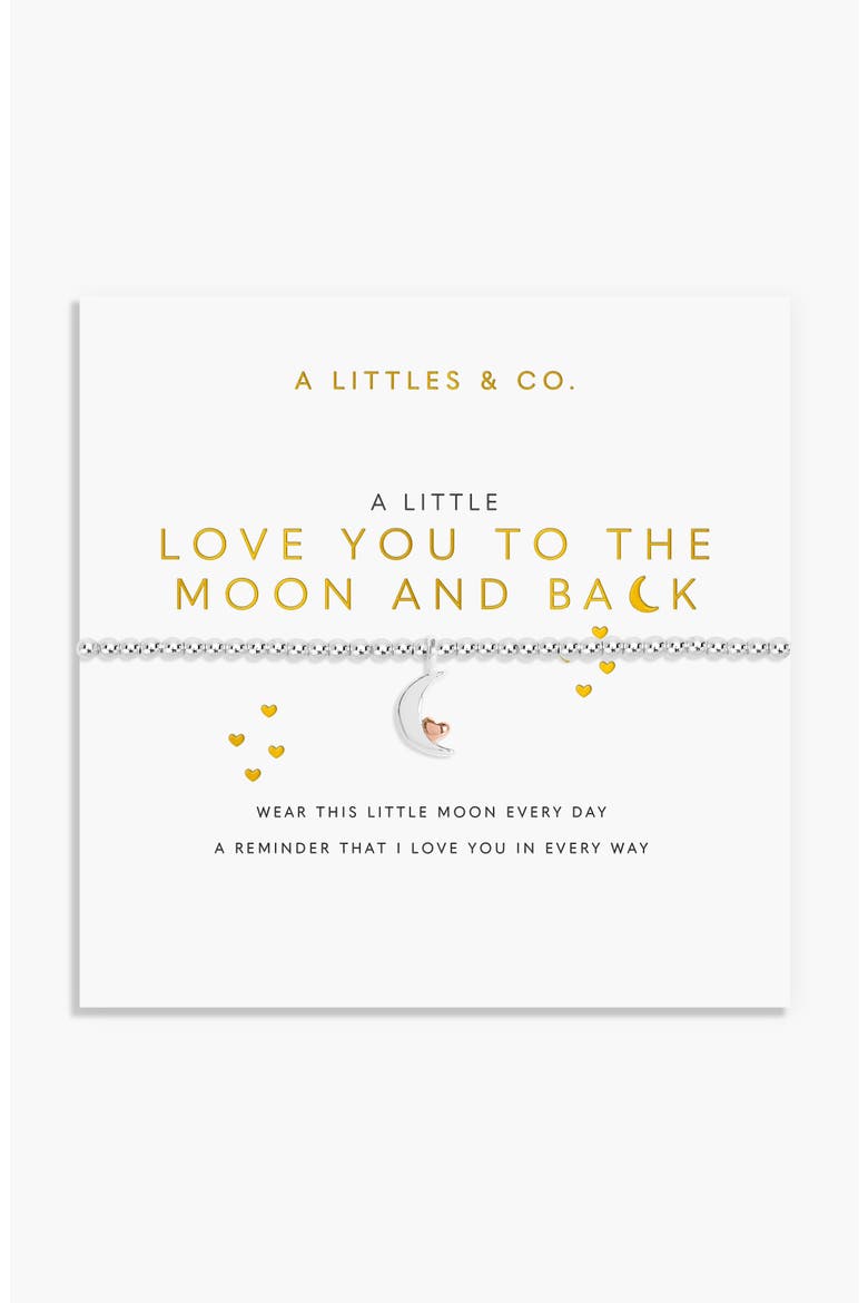 A Little 'Love You To The Moon & Back' Bracelet, Main, color, Metallic Silver