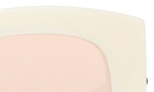 Kurt Geiger London Rectangular Sunglasses In Bone/mirror