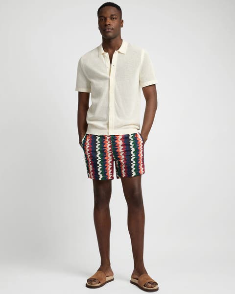 Crochet Knit Button Up Short Sleeve Shirt