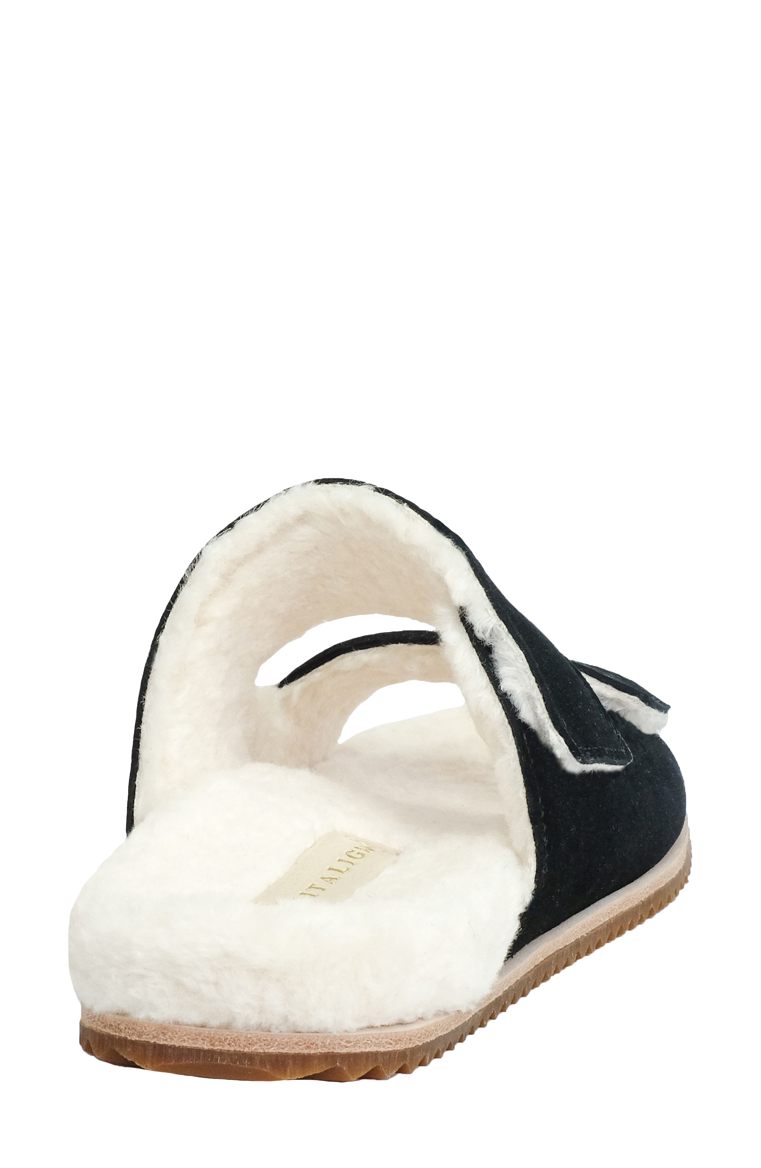 Revitalign Amelia Faux Fur Lined Slide Slipper, Alternate, color, Black