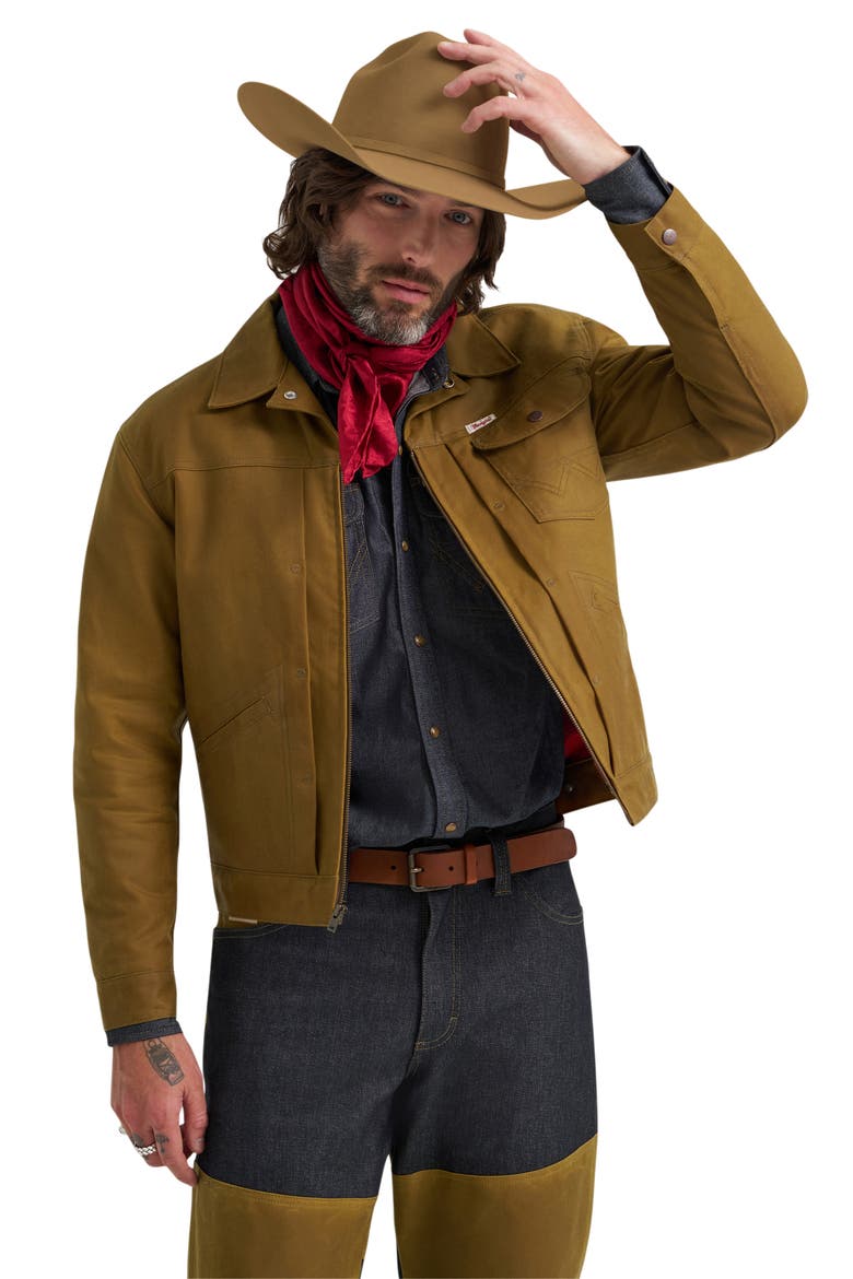 Filson X Wrangler Adventure Waxed Cotton Duck Canvas Jacket, Alternate, color, TAN