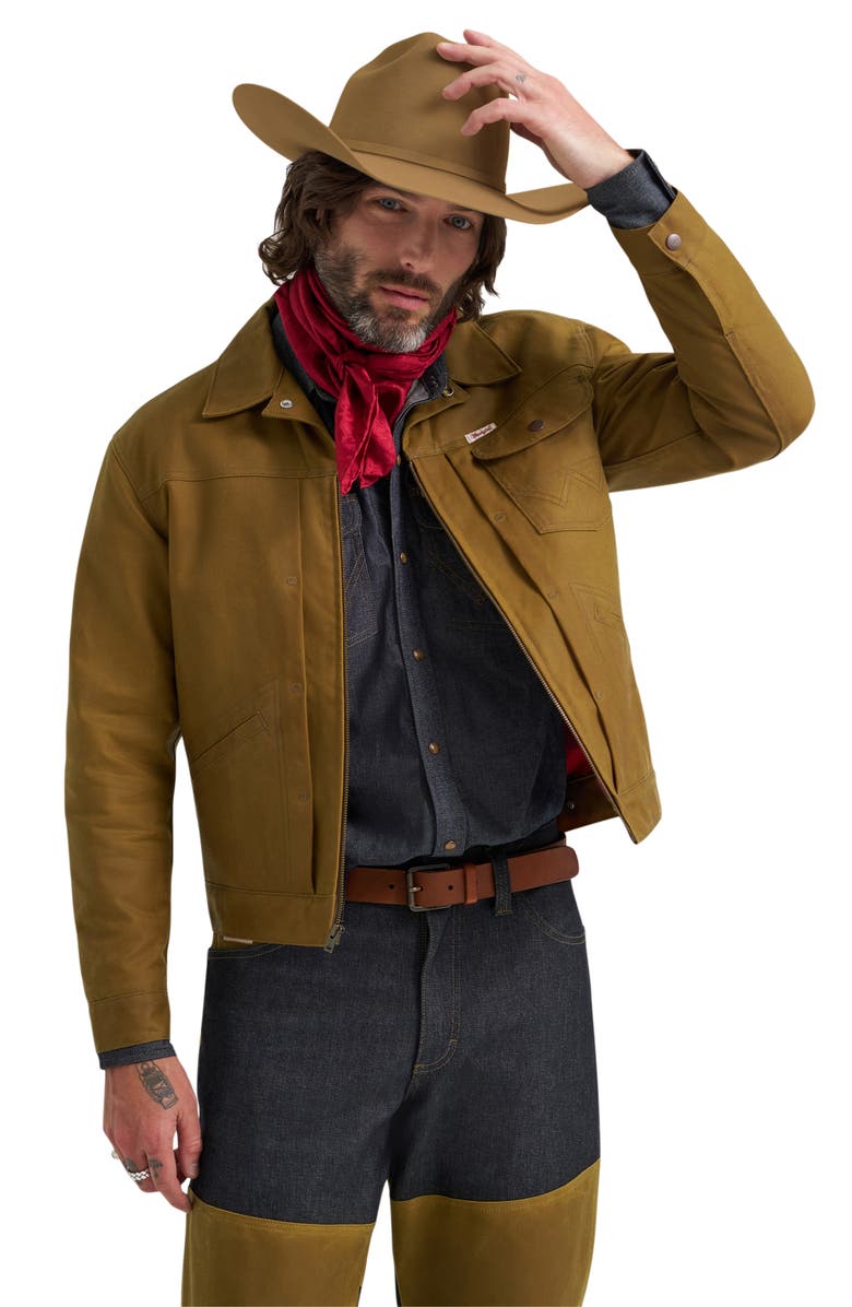 Wrangler Filson X Wrangler Adventure Waxed Cotton Duck Canvas Jacket, Alternate, color, Tan
