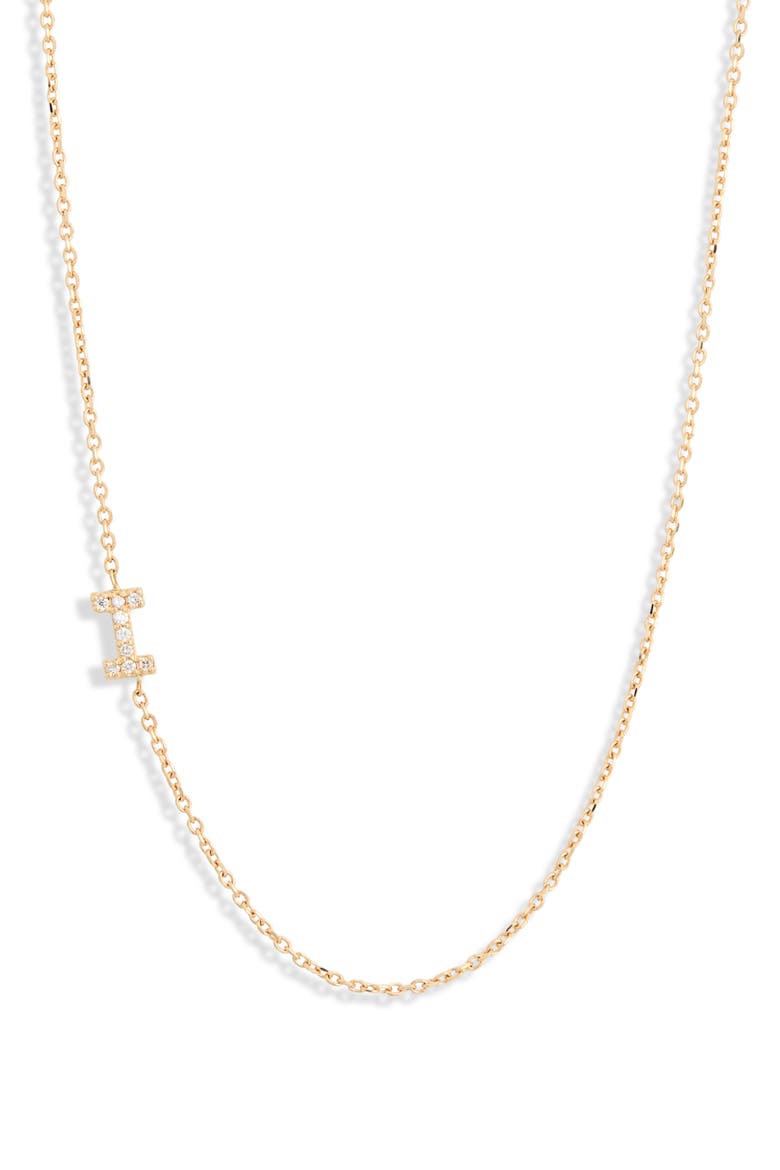Love Letter Pavé Diamond Initial Pendant Necklace, Main, color, GOLD-I