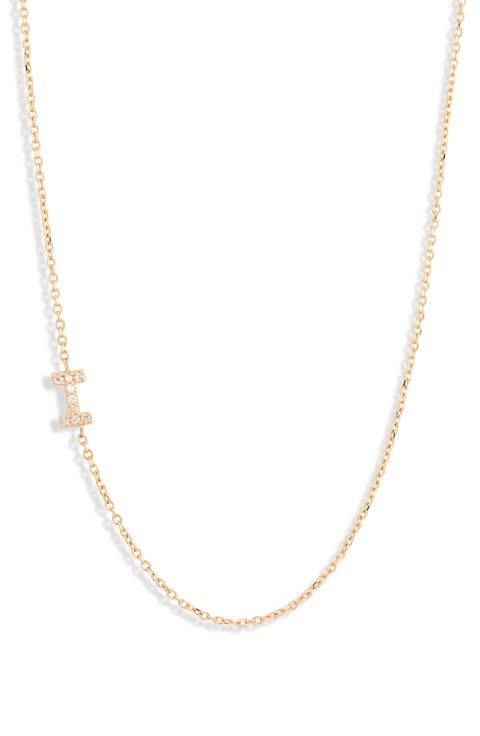 Love Letter Pavé Diamond Initial Pendant Necklace