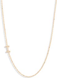 Anzie Love Letter Pavé Diamond Initial Pendant Necklace