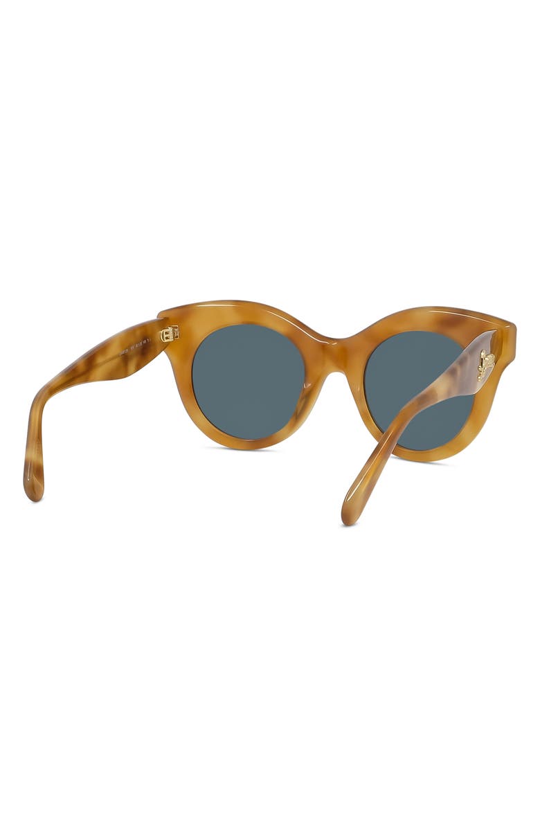 Loewe Curvy 49mm Small Round Sunglasses, Alternate, color, Blonde Havana / Blue