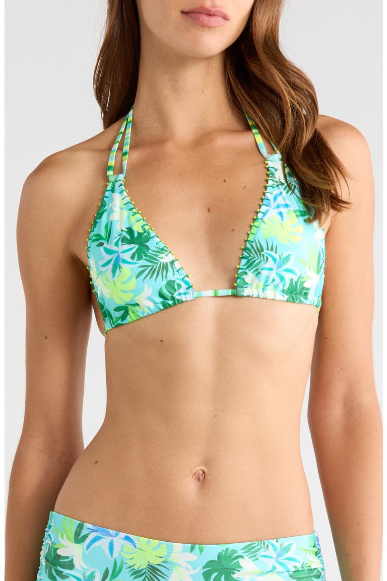 Beaded Halter Bikini Top, Main, color, NEON SPLICE