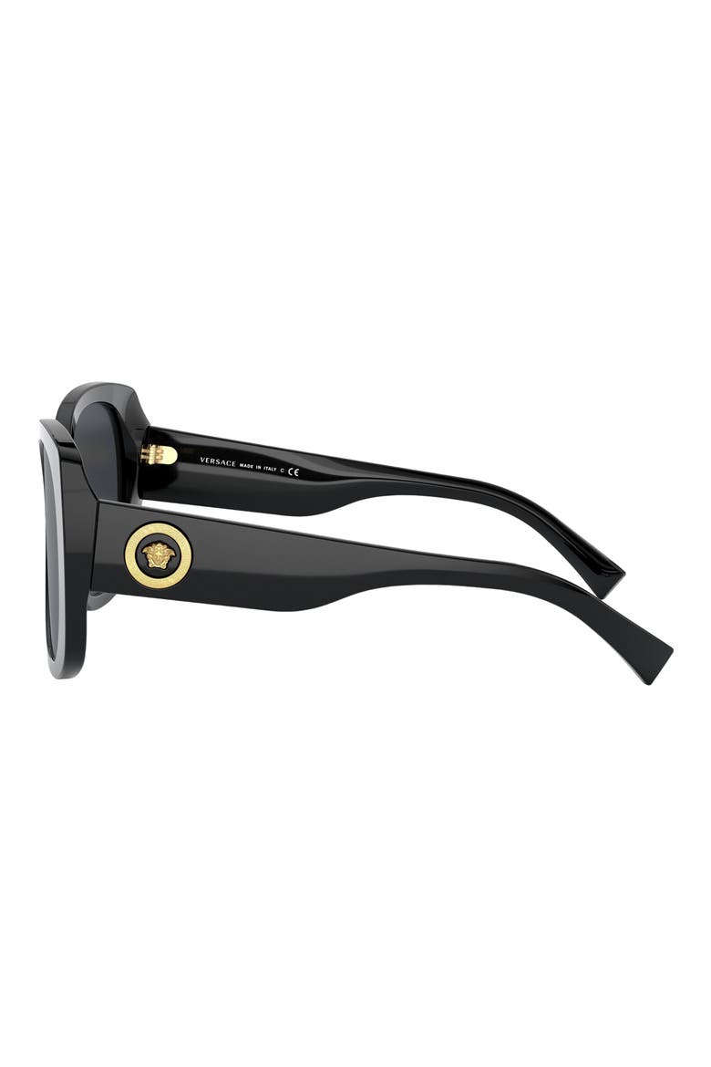 56mm Butterfly Sunglasses, Alternate, color, BLACK/ GREY SOLID