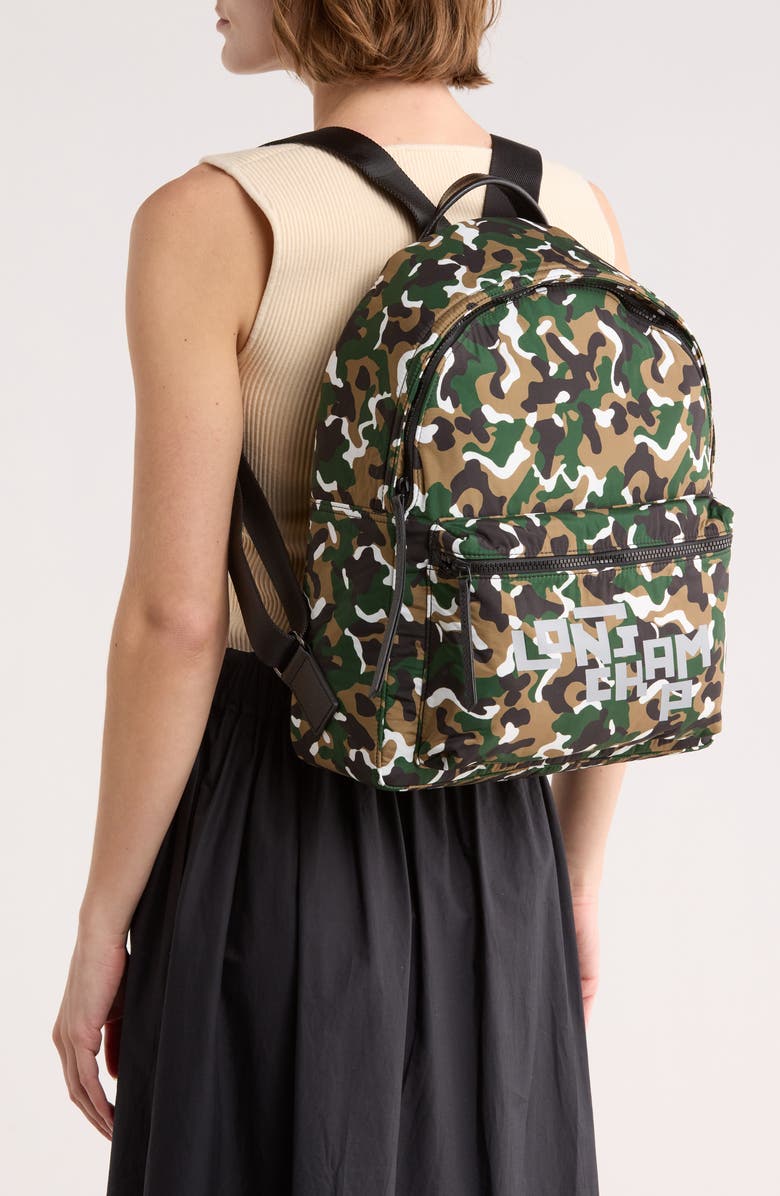 Longchamp Camo Backpack, Alternate, color, Khaki