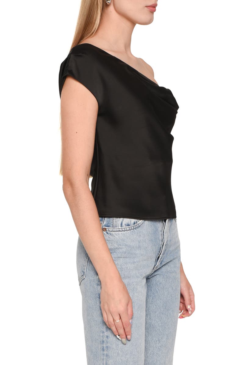 WAYF Twist One-Shoulder Satin Blouse, Alternate, color,